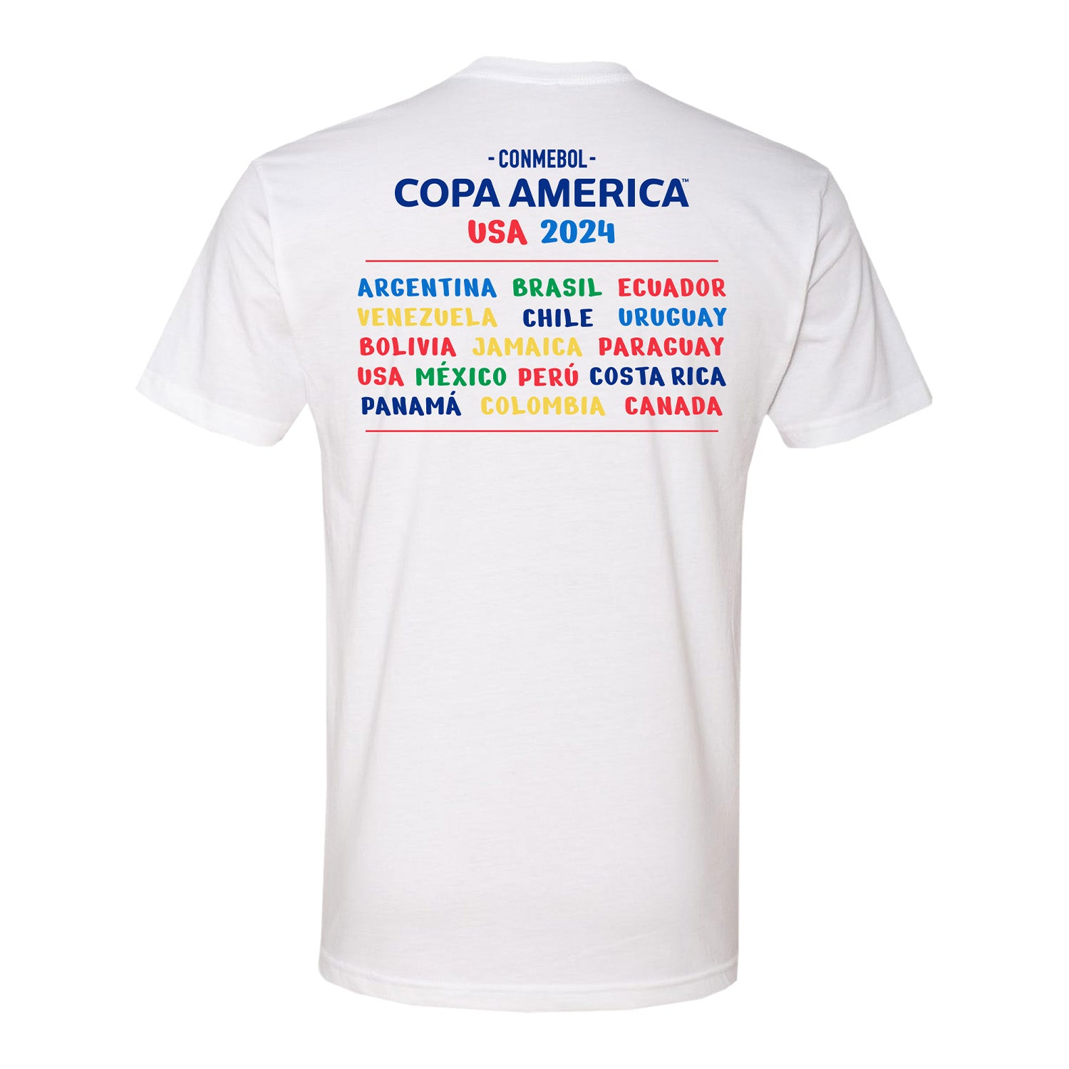 Copa America White Countries T-Shirt - Back View