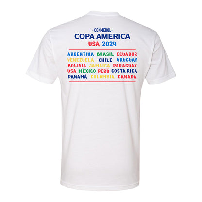 Copa America White Countries T-Shirt - Back View